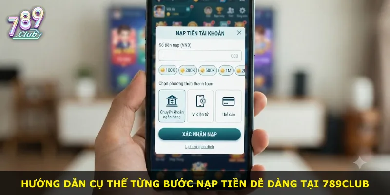Hướng dẫn cụ thể từng bước nạp tiền dễ dàng tại 789Club