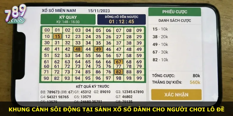 Khung cảnh sôi động tại sảnh xổ số dành cho người chơi lô đề